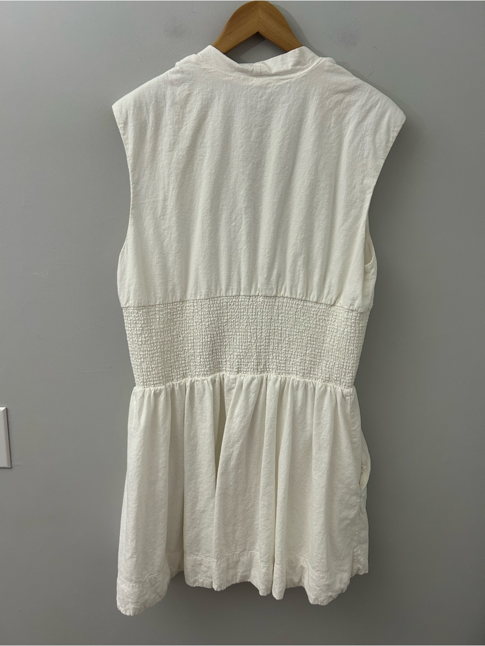 Anthropologie Tommie Zipper Front Mini Shirtdress White Size XL - Picture 6 of 8